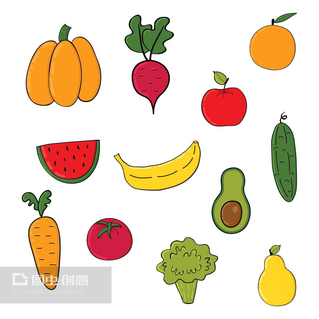 一套水果和蔬菜Set of fruits and vegetables